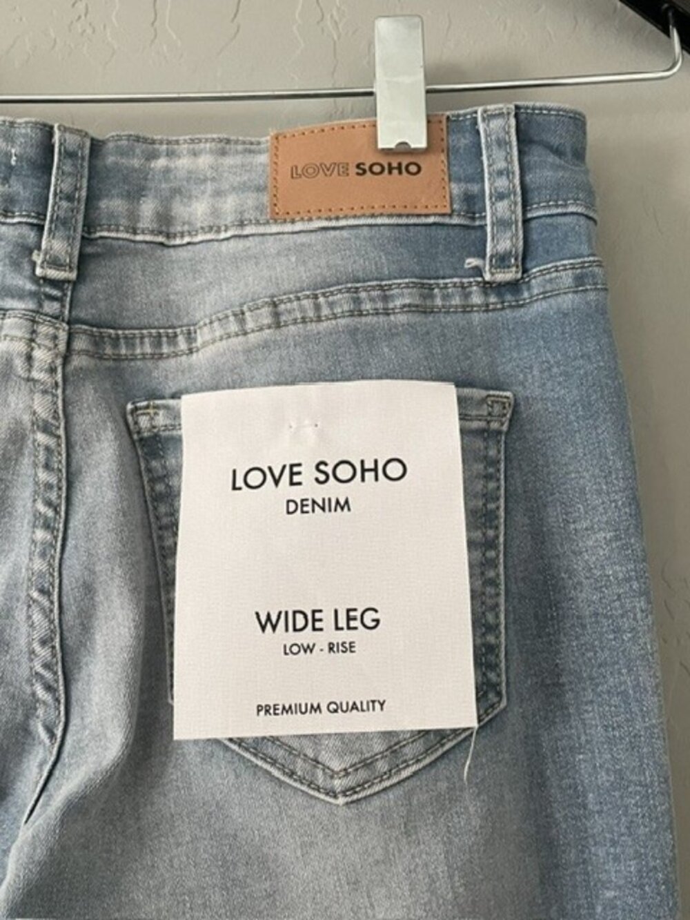 NWT Love Soho Low Rise Wide Leg Jeans Light Wash Denim Sz 5